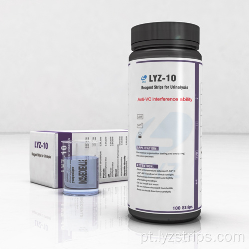 10 em 1 tiras de teste de reagente para diagnóstico de urina